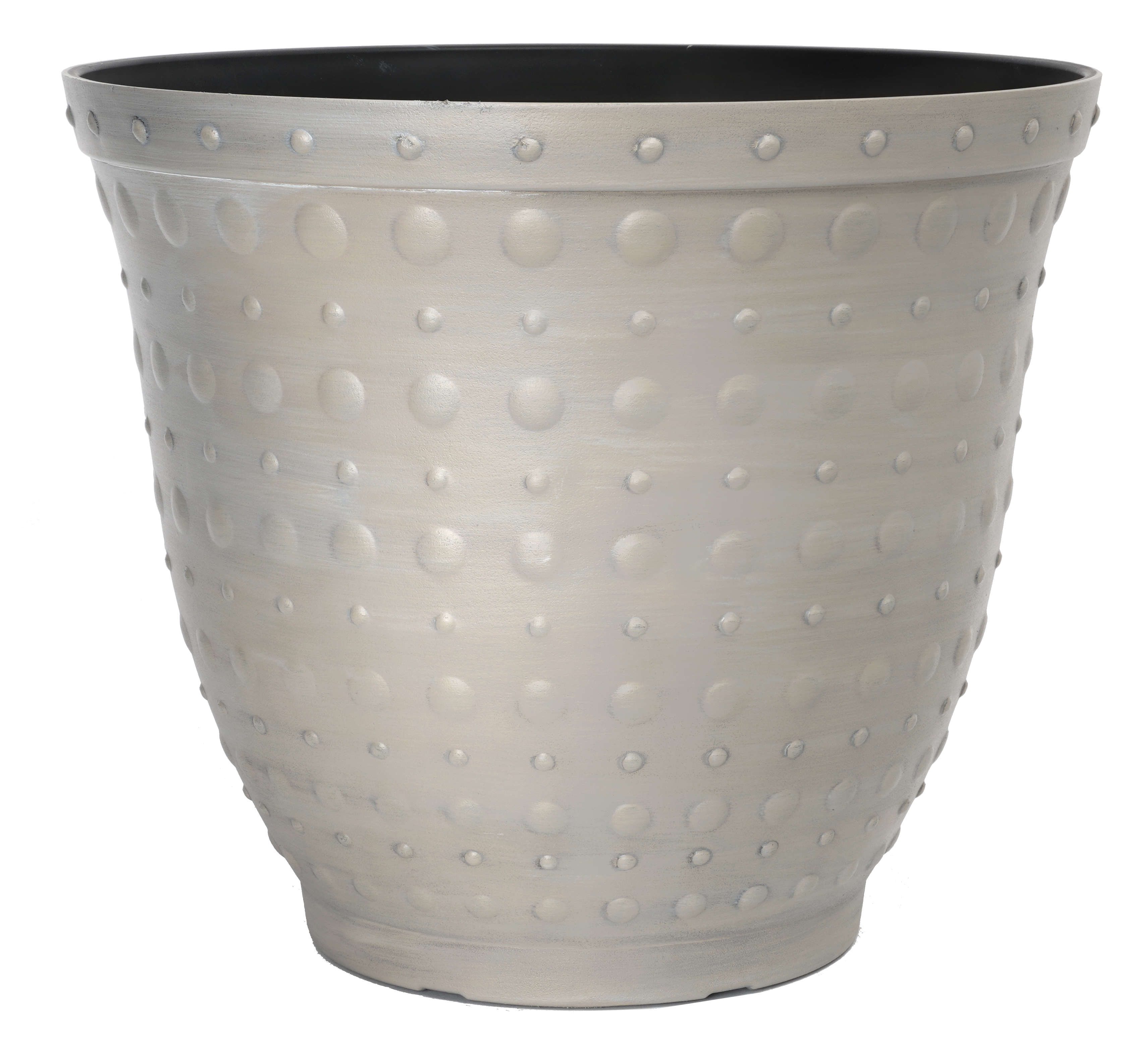 image of antique concrete hobnail planter