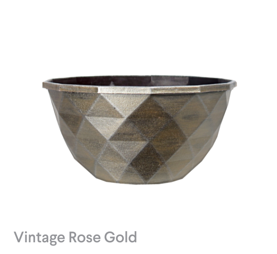 image of Vintage Rose Gold Cameo Planter