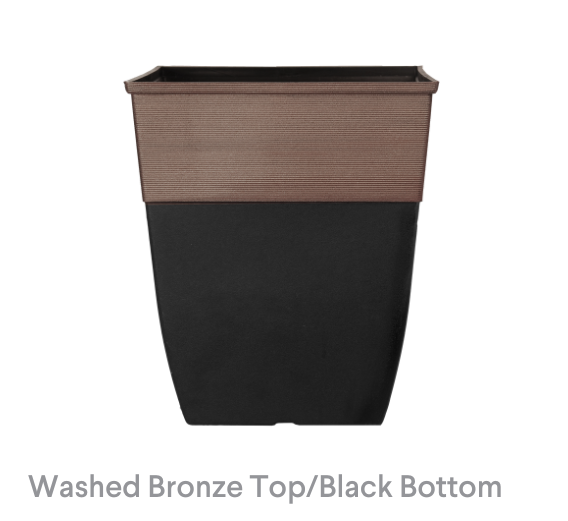 image of Washed Bronze Top_Black Bottom Riverstone Planter