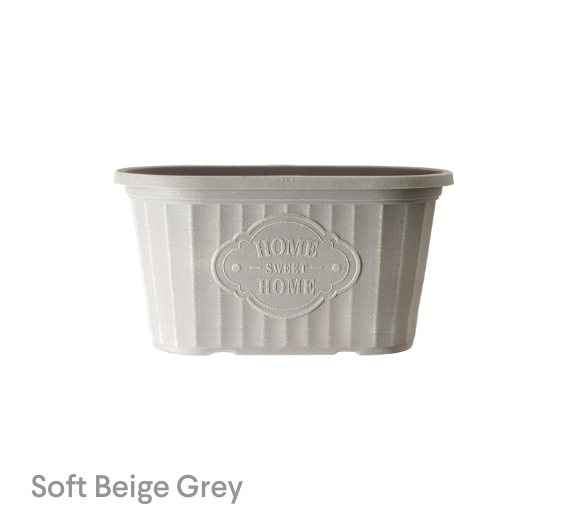 image of Soft Beige Grey Riverstone Planter