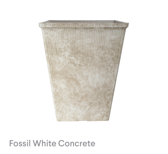 image of Fossil White Concrete Riverstone Planter